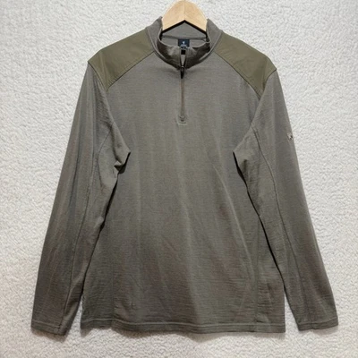 KUHL 男式 L 套衫 1/4 拉链长袖户外性能衬衫上衣棕色 — 第 1/4 张图片