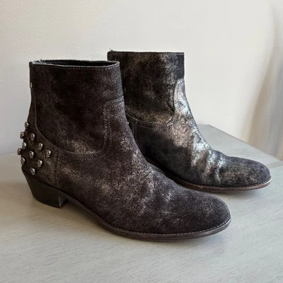 Botines Zadig & Voltaire Metálicos Negros Góticos Calavera Tachonados EU 38 Foto 1 de 4