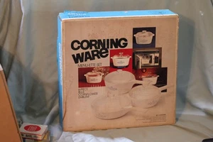 CORNING WARE P-100 VTG BRAND NEW IN BOX  Blue Cornflower 6Piece Menu-Ette Set - Picture 1 of 7