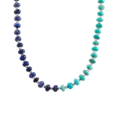 New Silpada 'Constant Changes' Silver Natural Lapis and Turquoise Bead Necklace, - Image 1 of 4
