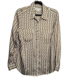 Michael Kors Womens Plus 1X Chain Link Long Sleeve Button-Up Blouse Shirt Career - Picture 1 of 8