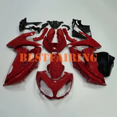Red Black Carbon Fiber Fairings for Kawasaki Ninja 650 2012-2016 EX650 ABS Kit - Image 1 of 4
