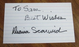 Diana Scarwid Actress Signed 3X5 Index Card "Mommie Dearest" Christina Crawford - Picture 1 of 3