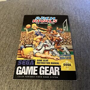 Sega game gear Arch Rivals manual Vintage Insert Video Game Basketball