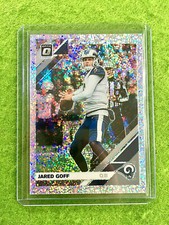 JARED GOFF WHITE SPARKLE PRIZM CARD JERSEY #16 RAMS SP/20 SSP 2019 Donruss Optic