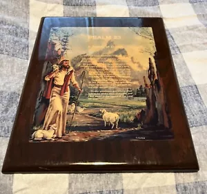 Psalm 23 Lacquered Picture on Wood - Picture 1 of 8