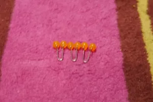 FOX DUAL LINE CLIPS ORANGE X3 BALL CLIPS USED CARP COARSE FISHING OLD SKOOL - Picture 1 of 1