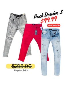 Pack of 3 - Men's Denim Jeans- Jordan Craig - Picture 1 of 11