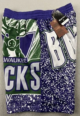 Mitchell & Ness Milwaukee Bucks Jumbotron Men’s Shorts Size L Hardwood Clscs NWT - Image 1 of 4