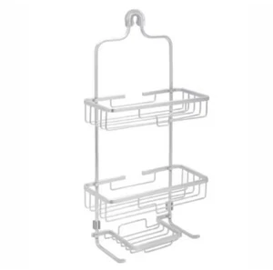 Zenna Hanging Shower Caddy Rustproof Shelves Soap Tray Razor  Hooks Satin Chrome - Picture 1 of 5