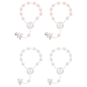 4 Pcs Taufe Geschenke Favors Taufe Giveaways Baby Rosenkranz Armband - Bild 1 von 10