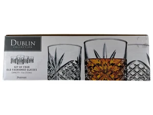 Shannon Crystal By Godinger Dublin Collection Old Fashioned Glasses - Set of 4 - Picture 1 of 4