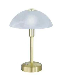 LED Messing Tischlampe Tischleuchte dimmbar Glasschirm Nachttischlampe Touch - Bild 1 von 4