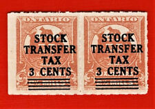 Canada Revenue Ontario Stock Transfer Stamps OST16 MNH Pair van Dam Catalog $24