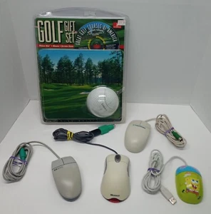 Lot Of 5 VTG Computer Mice 1 Intellimouse + 3 Mechanical Mice + Golf Mouse Set - Picture 1 of 12