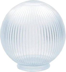 KastLite 8" Prismatic Clear Acrylic Lamp Post Globe | 3.91" Fitter Neck - Picture 1 of 6