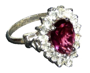 pregiato ANELLO a goccia in argento 925 e pietre preziose - gioiello - Foto 1 di 11