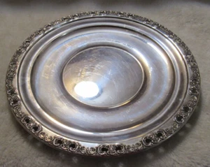 9.5” STERLING Silver Platter Charger PLATE REED & BARTON FLORENTINE LACE 218g - Picture 1 of 10