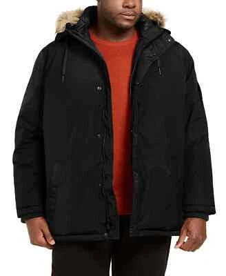 CALVIN KLEIN Men's Black Parka Hooded Jacket MSRP $395 Big & Tall Large LT - Image 1 of 3