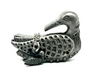 Torino Pewter Loon Duck Crafted Jewelry Box And Brooch With Matching Necklace