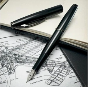 Monteverde Dakota Sky Black & Gunmetal Trim Fountain Pen -NEW! - Fine Nib - Picture 1 of 7