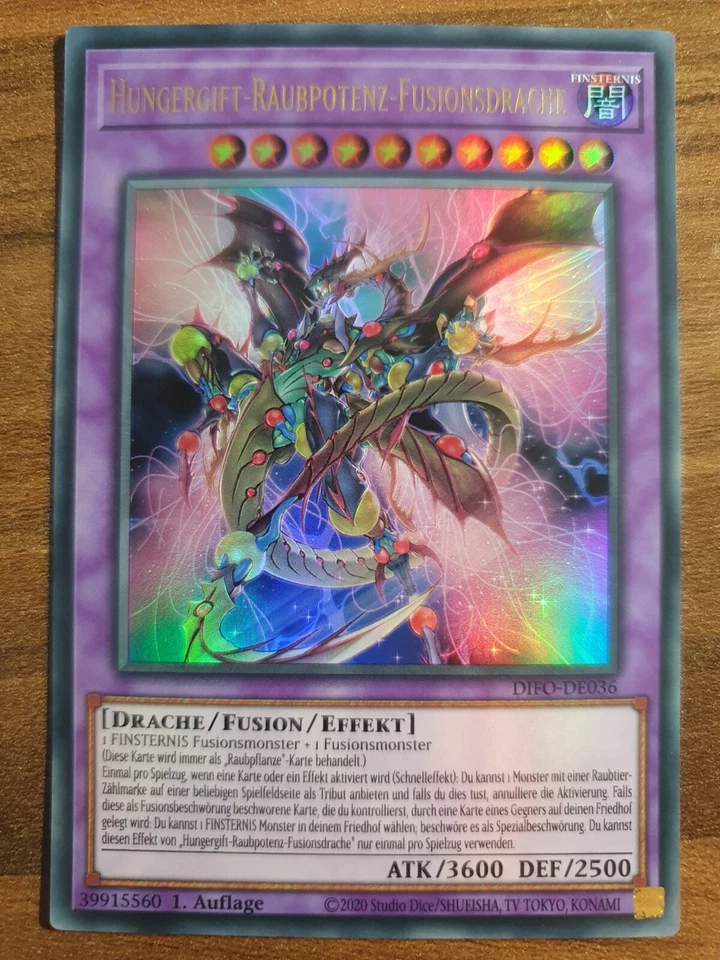 Yu-Gi-Oh! DIFO-DE036 Hungergift Raubpotenz-Fusionsdrache Ultra Rare NM 1st Ed - Bild 1 von 1
