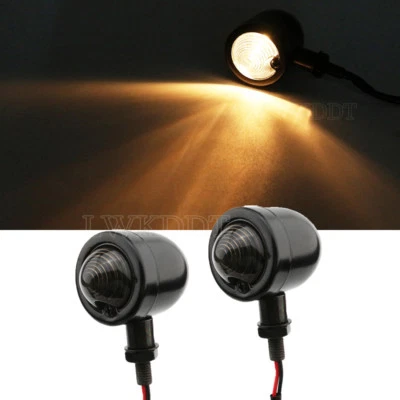 2x Luz de señal de giro bala negra para motocicleta Yamaha V Star 250 650 1100 1300 Foto 1 de 4