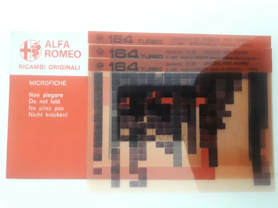  Microfiche Alfa Romeo 164 Turbo - Immagine 1 di 1