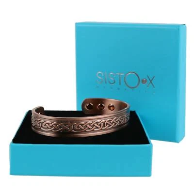 Grobes Kupfer Magnet Armband/Armreif Keltischer Knoten Design 6 Magnete Gesundheit Selten