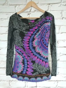 Camicia da donna Desigual camicia top camicia a maniche lunghe taglia M visco... - Foto 1 di 6