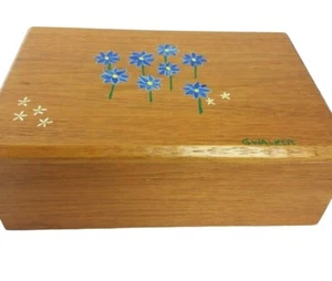 Vintage Handcrafted Ring Jewelry Wooden Box Artist G Walker Keepsake Storage - Picture 1 of 10