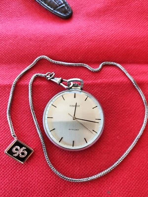 Vintage TISSOT STYLIST cal:781-1 ref:L252 Mens Pocket Watch with chain _515 - image 1 of 4