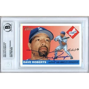 Dave Roberts Signed 2004 Topps Heritage #386 Los Angeles Dodgers BAS Slab Auto - Picture 1 of 7