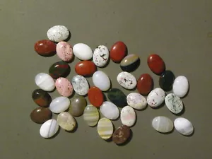 Agate And Or Jasper 36 Of 13x18 MM. Oval Cabs Cabochons - Picture 1 of 1