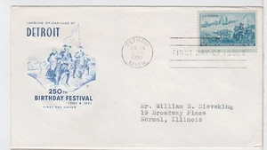 TurtlesTradingPost- Cadillac Lands at Detroit- FDC #1000 1951- Farnam Cachet - Picture 1 of 1