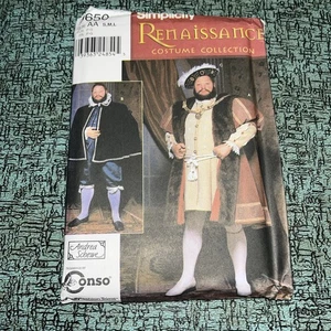 Simplicity 9650 S M L costume pattern UNCUT Elizabethan King Henry Renaissance - Picture 1 of 2