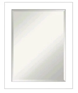 Amanti Art White PREMIUM BEVELED GLASS Mirror, 28x22   - Picture 1 of 7