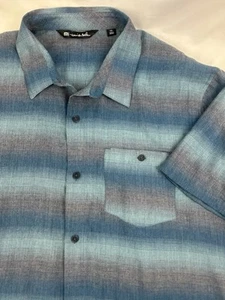 Travis Mathew Hemd Herren 2XLPerformance Blau Grau Gestreift Kurzarm Knopfleiste - Bild 1 von 22