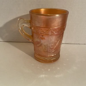Dugan Glass Mug/Cup Carnival Storks & Rushes Lattice Pattern Drinkware TV - Picture 1 of 7