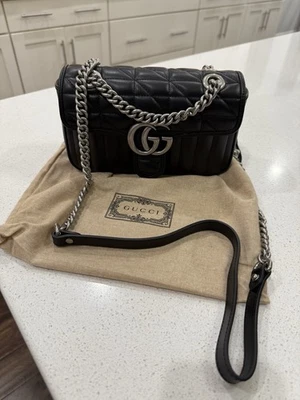 Gucci Calfskin Mini Double G Marmont Aria Matelasse Shoulder Or Crossbody Bag - Image 1 of 4