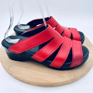 Sandalias Dansko Monika Mujer 9 40 Cuero Rojo Tirantes Peep Garden - Imagen 1 de 11