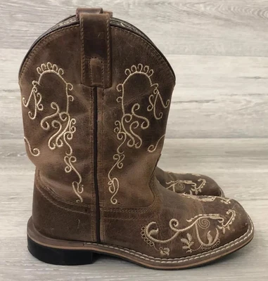 Smoky Mountain Girls Brown Leather Western Cowboy 2R Youth Rodeo Country Gift - Image 1 of 4