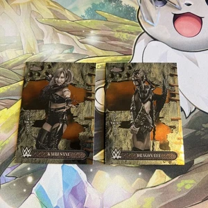 2025 Topps Chrome WWE x Cactus Jack Base Card Dragon Lee #71 & Kairi Sane #19 - Picture 1 of 2