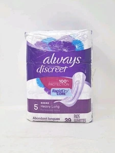 Always Discreet 5 schwere Blasenlecks 39 Pads schnelltrocknender Kern neu versiegelt - Bild 1 von 5