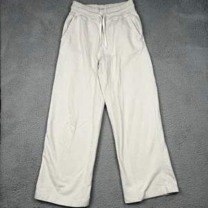 Buck Mason Woman’s Interloop Wide Leg Sweatpants White Baggy Woman’s Size Small - Picture 1 of 16