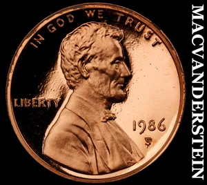 1986-S Lincoln Memorial Cent - Choice Gem Proof  Lustrous  No Reserve  #F785 - Picture 1 of 2