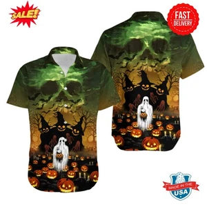 Halloween Hawaiian Shirt Scary Ghost Hawaiian - Picture 1 of 2