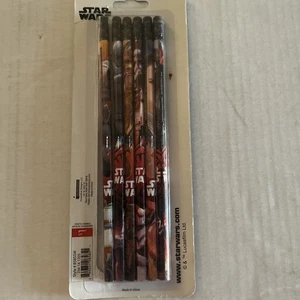 Disney Star Wars Force Awakens Sealed Pack of 6 Pencils No. 2 Lead Real Wood NEW - Picture 1 of 4