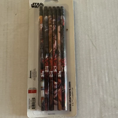 Disney Star Wars Force Awakens Paquete Sellado de 6 Lápices Nº Madera Real 2 Plomo NUEVO Foto 1 de 4