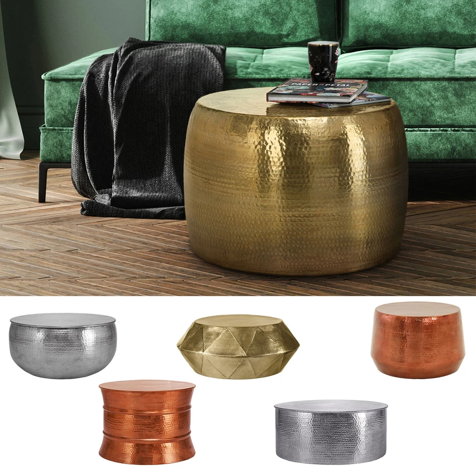 Tavolino caffè soggiorno effetto martellato vari modelli a scelta WOMO-DESIGN® - Immagine 1 di 1